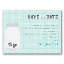 Jar of Hearts - Aqua - Save the Date Card