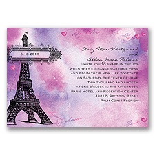 Watercolor Paris - Purple - Invitation