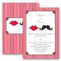 Moustache Kisses - Cherry - Invitation