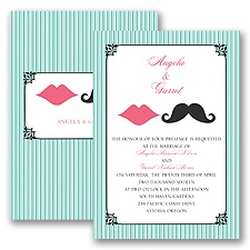 Moustache Kisses - Surf - Invitation