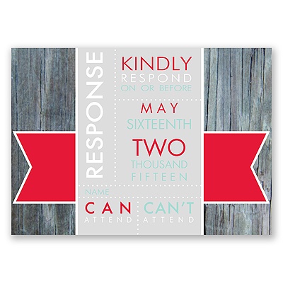 Rustic Banner - Cherry - Response Card and Envelope