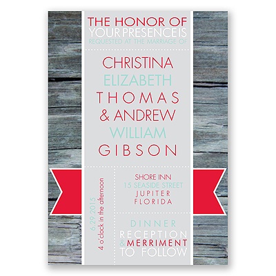 Rustic Banner - Cherry - Invitation