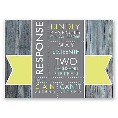 Rustic Banner - Limelight - Response Card and Envelope