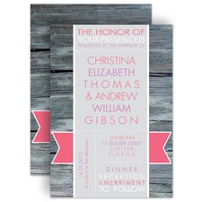 Rustic Banner - Posie Pink - Invitation