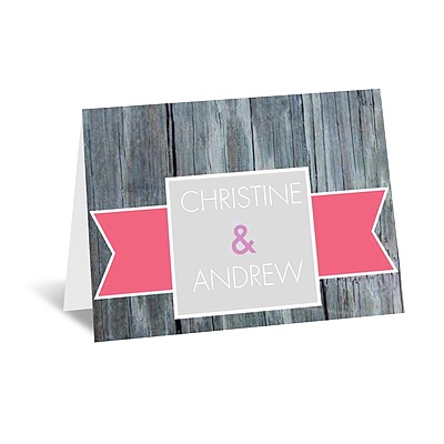 Rustic Banner - Posie Pink - Note Card and Envelope