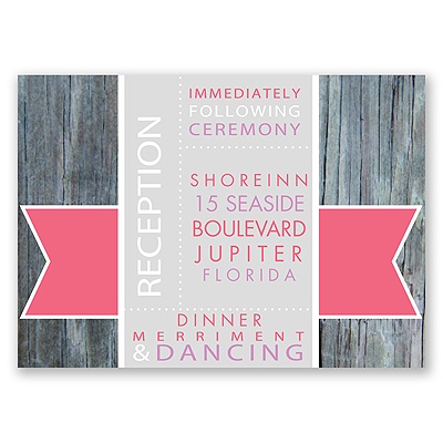 Rustic Banner - Posie Pink - Reception Card
