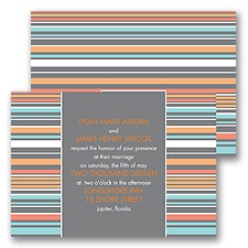 Chic Pinstripe - Pewter - Invitation