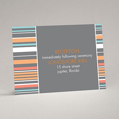 Chic Pinstripe - Pewter - Reception Card