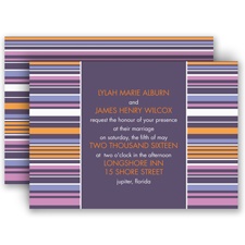 Chic Pinstripe - Raisin - Invitation