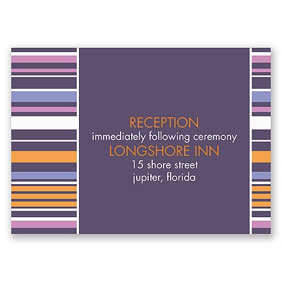 Chic Pinstripe - Raisin - Reception Card