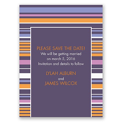 Chic Pinstripe - Raisin - Save the Date