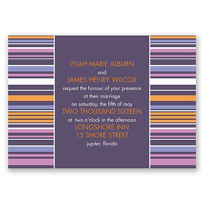 Chic Pinstripe - Raisin - Invitation