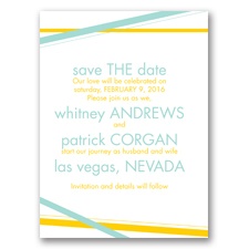 Diamond Delight - Aqua - Save the Date Card