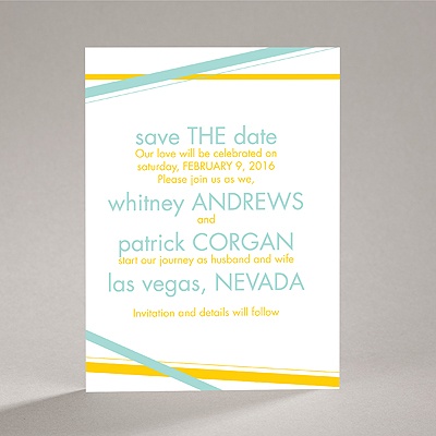 Diamond Delight - Aqua - Save the Date Card