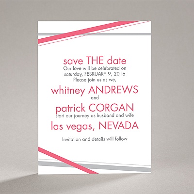 Diamond Delight - Posie Pink - Save the Date Card