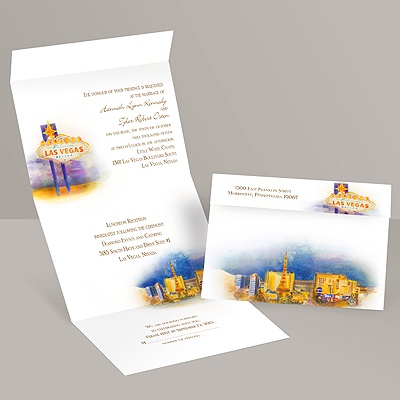 Watercolor Vegas - Seal and Send Invitation