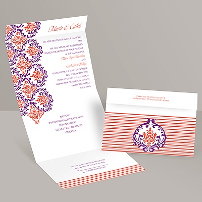 Damask Stripes - Seal and Send Invitation