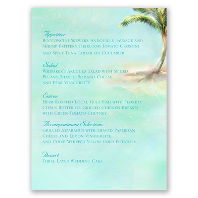 Palm Tree - Menu Card