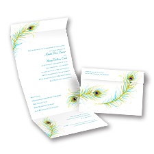 Watercolor Peacock - Seal and Send Invitation