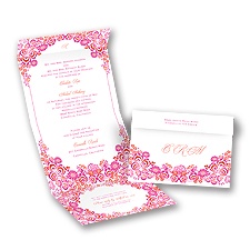 Flower Frame - Fuchsia - Seal and Send Invitation