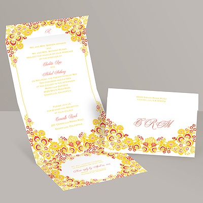 Flower Frame - Citrus - Seal and Send Invitation