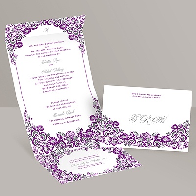 Flower Frame - Grapevine - Seal and Send Invitation