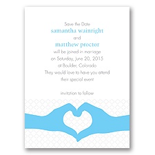 Heart Hands - Celestial Blue - Save the Date Card