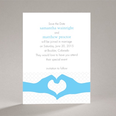 Heart Hands - Celestial Blue - Save the Date Card