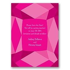 Facets - Fuchsia - Save the Date Card