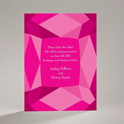 Facets - Fuchsia - Save the Date Card