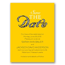 Sassy Stripes - Citrus - Save the Date Card