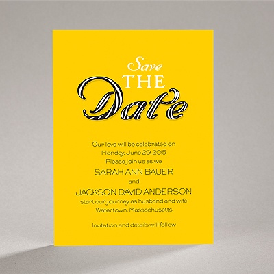 Sassy Stripes - Citrus - Save the Date Card