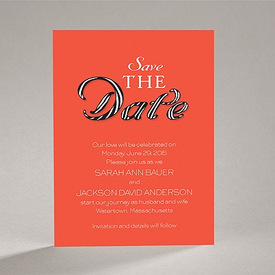Sassy Stripes - Tango - Save the Date Card