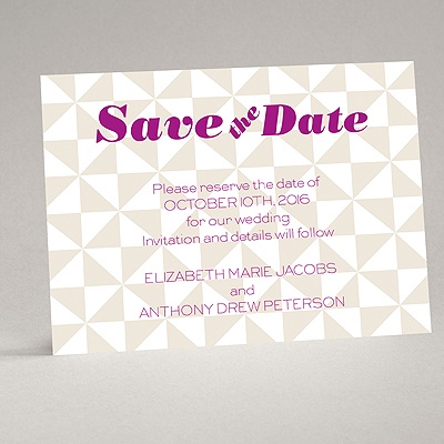 Pinwheel Pattern - Champagne - Save the Date Card