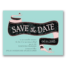 Vintage Banner - Aqua - Save the Date Card