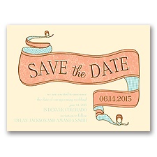 Vintage Banner - Ecru - Save the Date Card