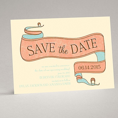 Vintage Banner - Ecru - Save the Date Card