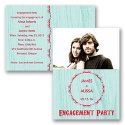 Wood Grain - Aqua - Engagement Party Postcard