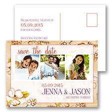Magnolia Blossoms - Tango - Save the Date Postcard