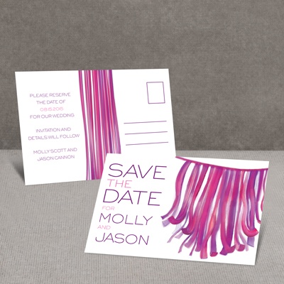 Streamers - Grapevine - Save the Date Postcard