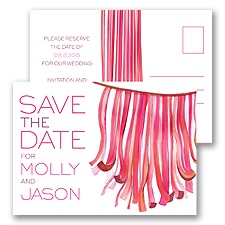 Streamers - Honeysuckle - Save the Date Postcard
