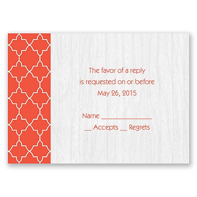 Wooden Lattice - Response Card and Envelope