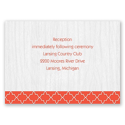 Wooden Lattice - Reception Card