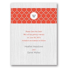 Wooden Lattice - Save the Date Card