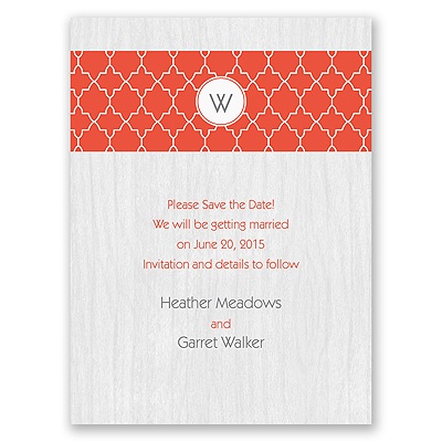 Wooden Lattice - Save the Date Card
