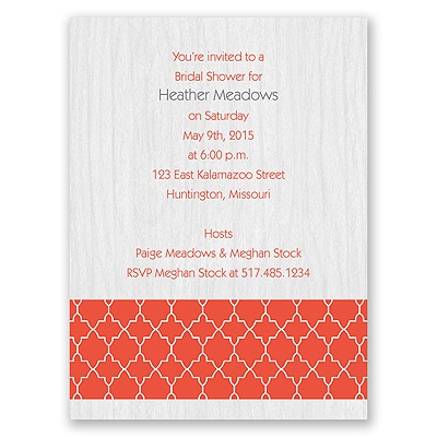 Wooden Lattice - Bridal Shower Invitation