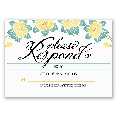 Blooming Beauty - Citrus - Response Card and Envelope