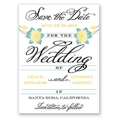Blooming Beauty - Citrus - Save the Date Card