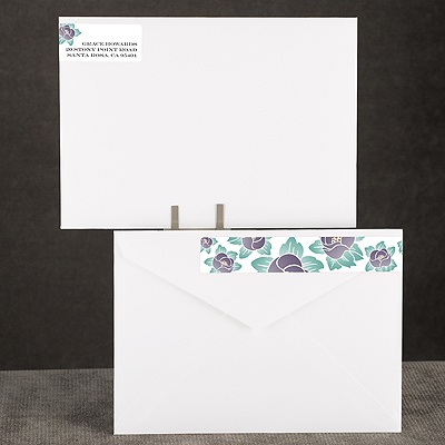 Blooming Beauty - Raisin - Address Label