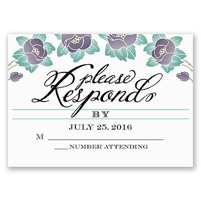 Blooming Beauty - Raisin - Response Card and Envelope